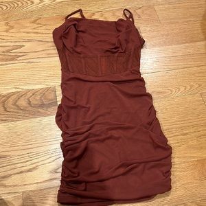 Maroon corset top Windsor mini dress